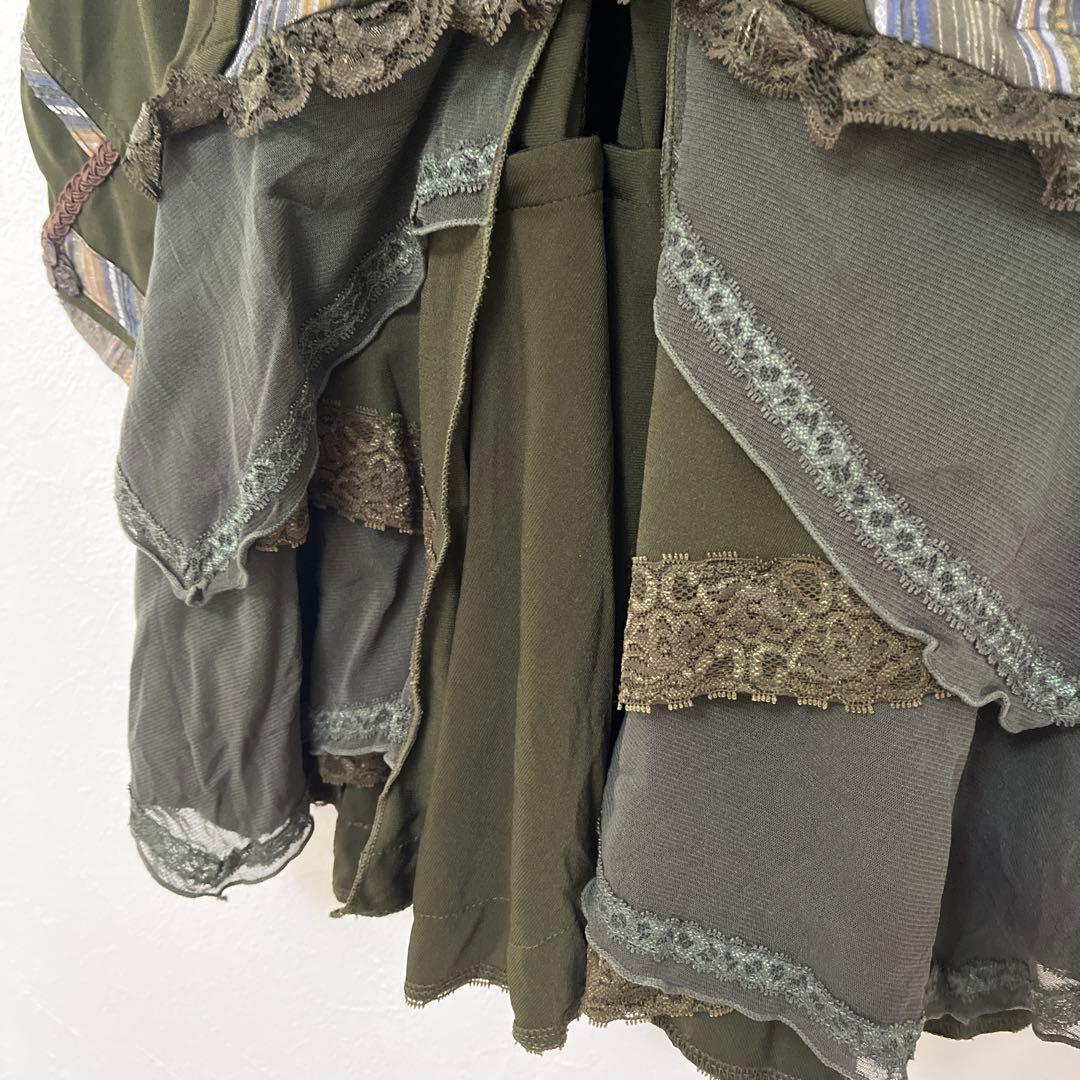 Ozz Oneste チャイナ編み上げ2wayジャケット　カーディガン