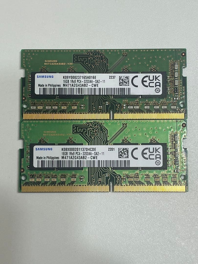 samsung DDR4 16GB メモリ2枚32GB