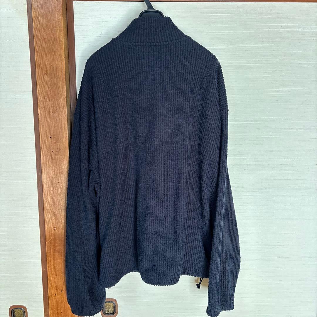 トップス CUT STRIPE HALF ZIP PULL OVER SHIRT NAVY