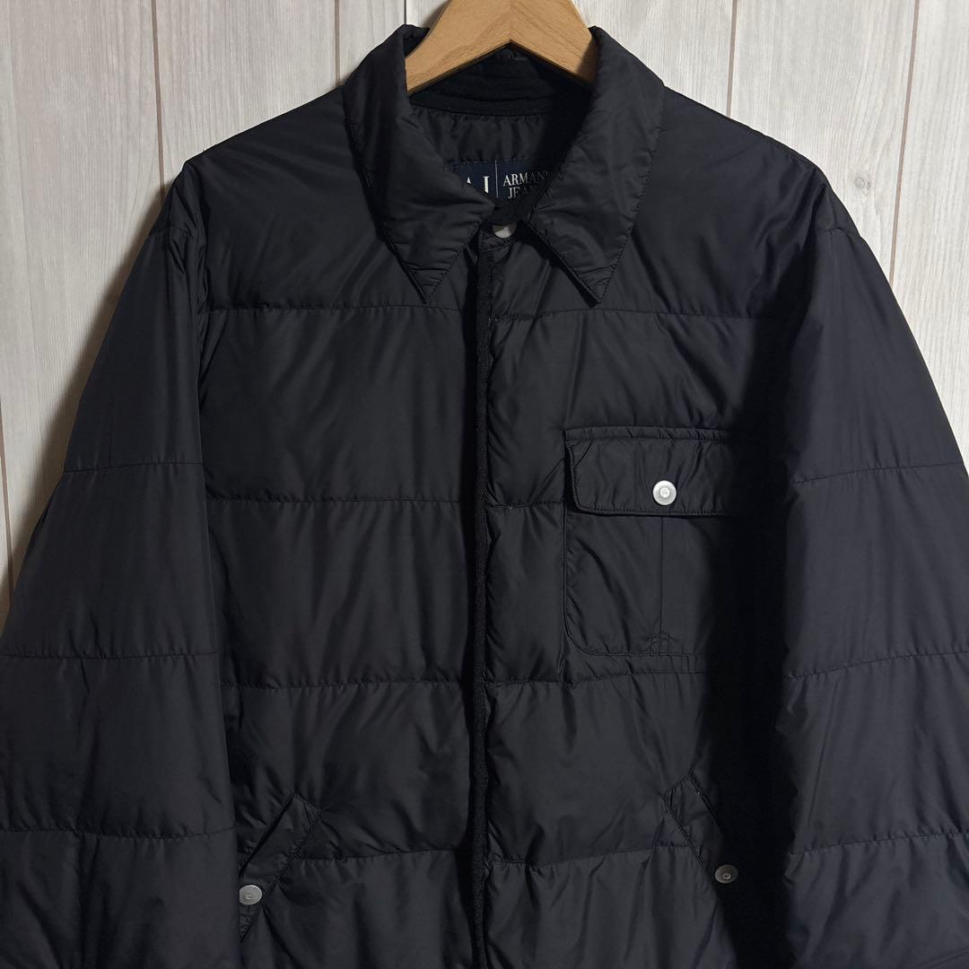 極上ARMANI JEANSキルティング中綿グースダウンジャケットAJパイピング