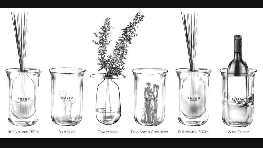 SHIRO パフュームディフューザー グラスベース アロマディフューザー