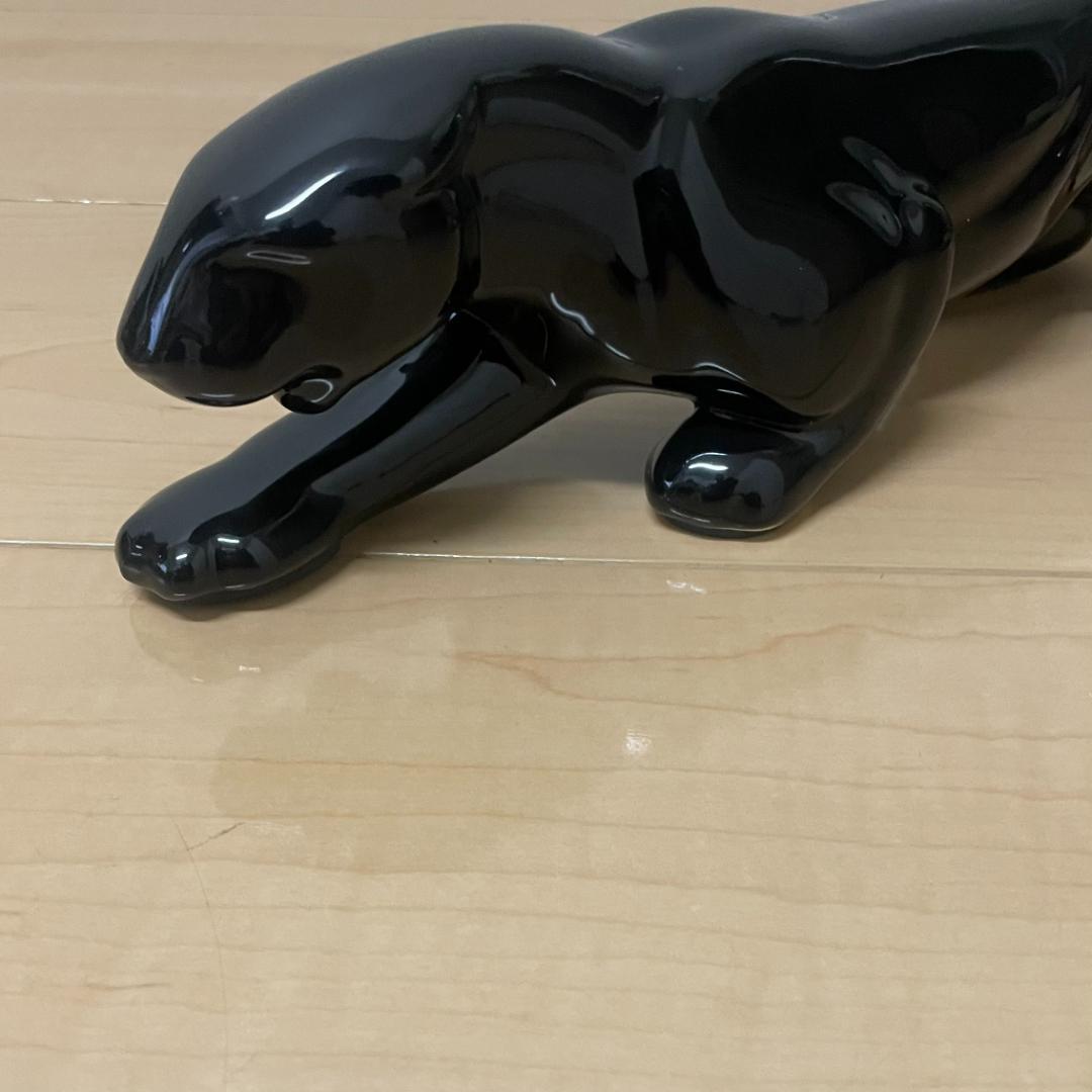 【極美品】ブラックパンサー 陶器　置物　ヴィンテージ