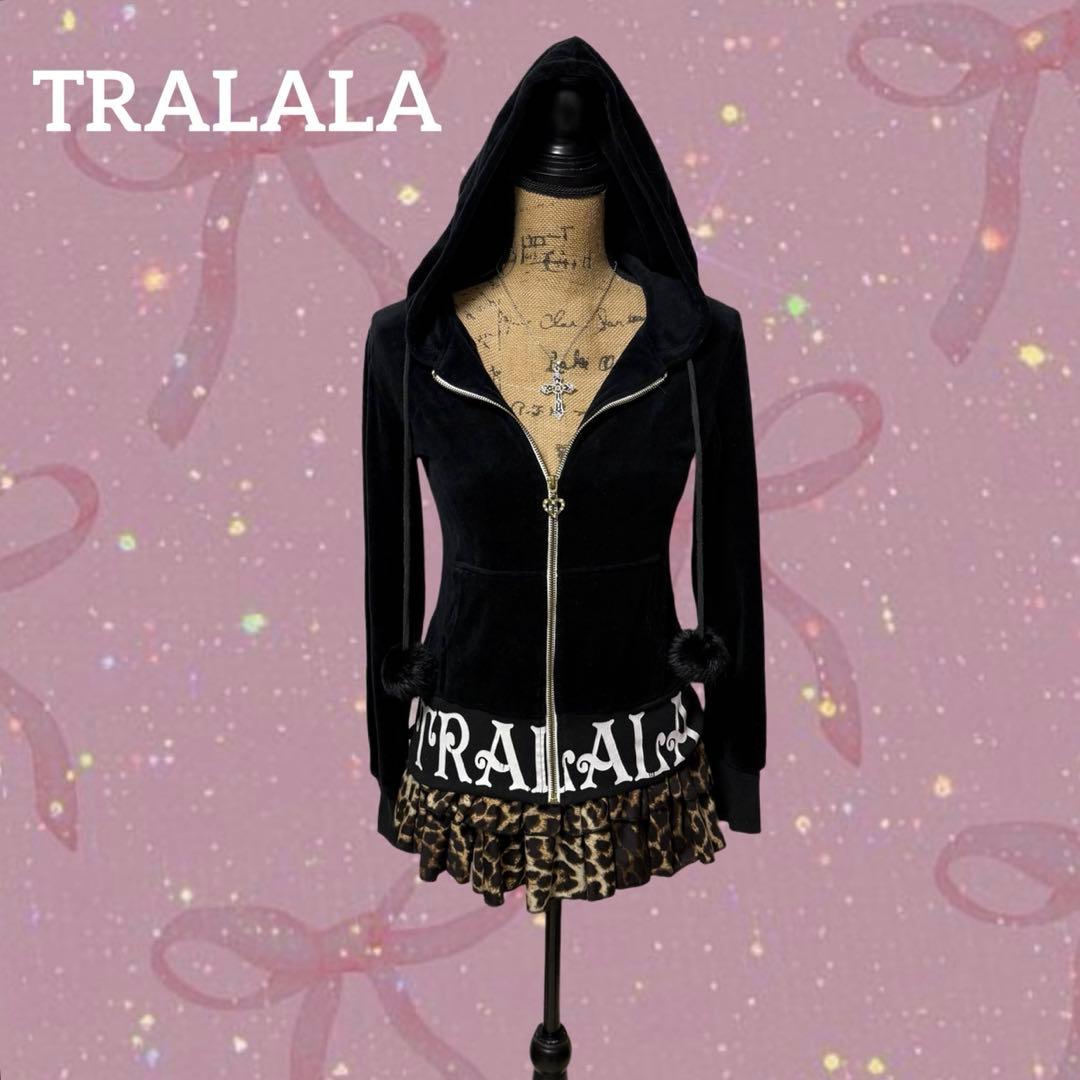 y2k 00s❤︎TRALALA ボンボン付 ベロアパーカー