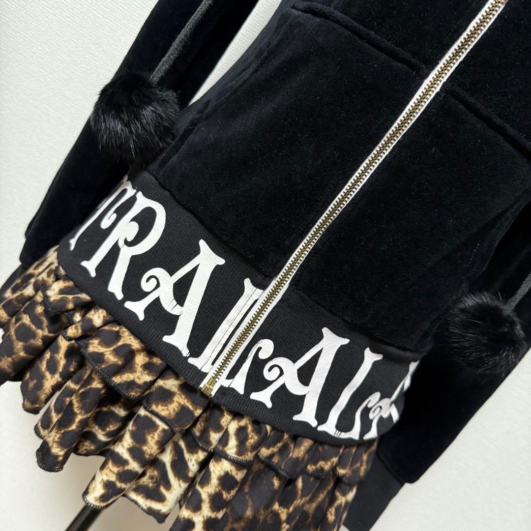 y2k 00s❤︎TRALALA ボンボン付 ベロアパーカー