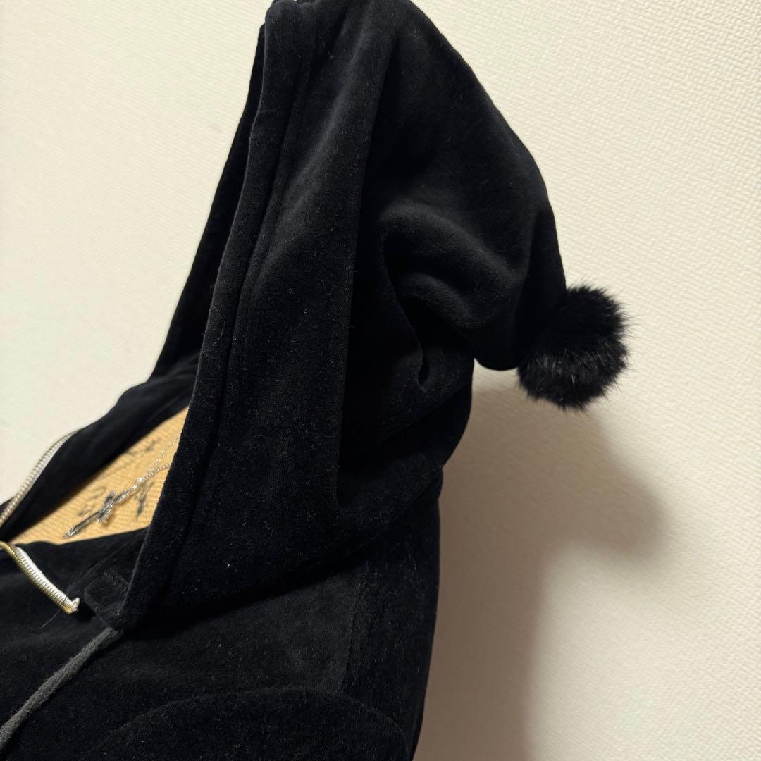 y2k 00s❤︎TRALALA ボンボン付 ベロアパーカー