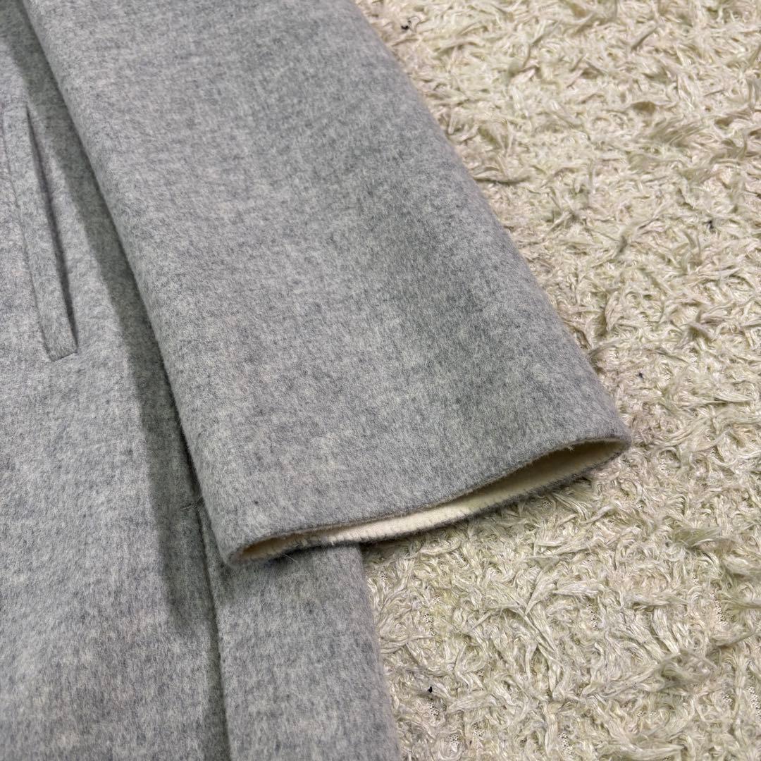 美品　23区　アンゴラ　ウール　フーディッド　リバーコート　38 グレー