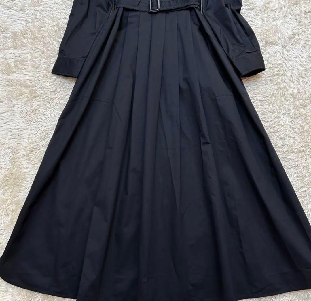 マックスマーラ　ブラック シャツワンピース 長袖 ベルト付き