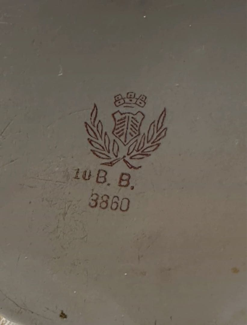 フランスヴィンテージ BB社 ホーローキャニスター　ローレルリース柄