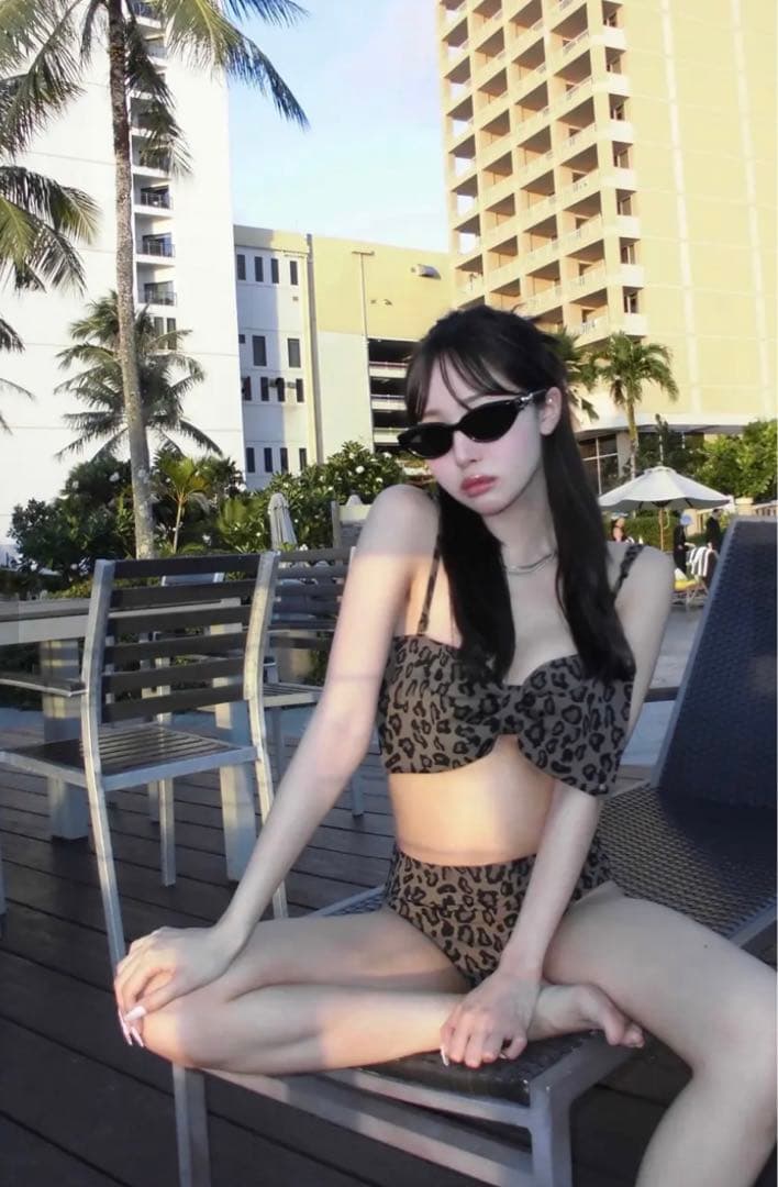 水着・ラッシュガード judin 2way ribbon motif swimwear leopard