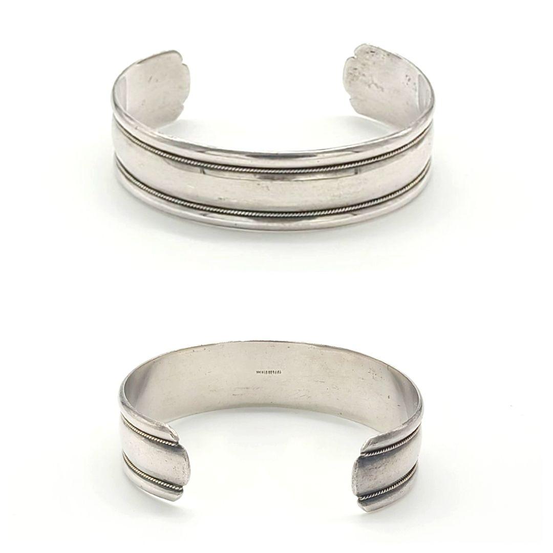 TIFFANY K14×925 ツイストロープ カフ ダブルライン バングル