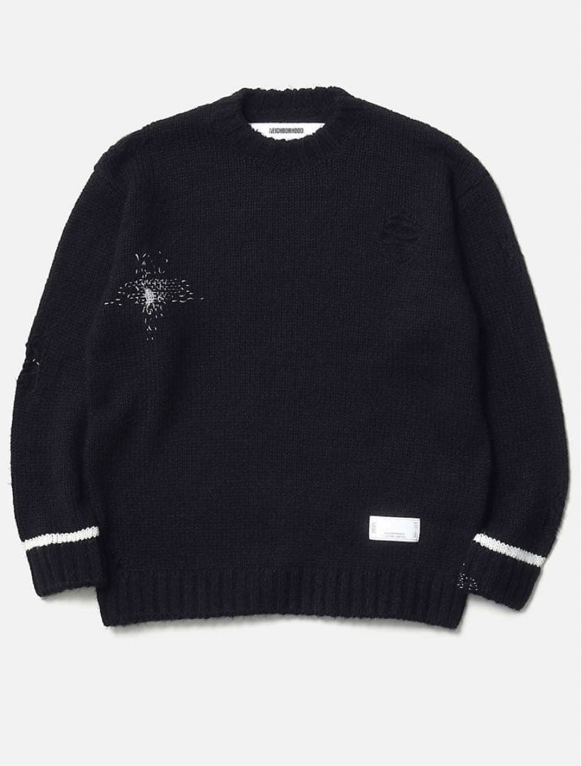 【NEIGHBORHOOD】ブラック クルーネックセーター　2025AW