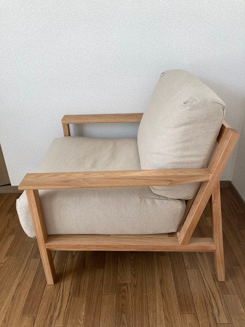 無印良品　ソファ木製フレーム　フェザーポケットコイル 1シーター