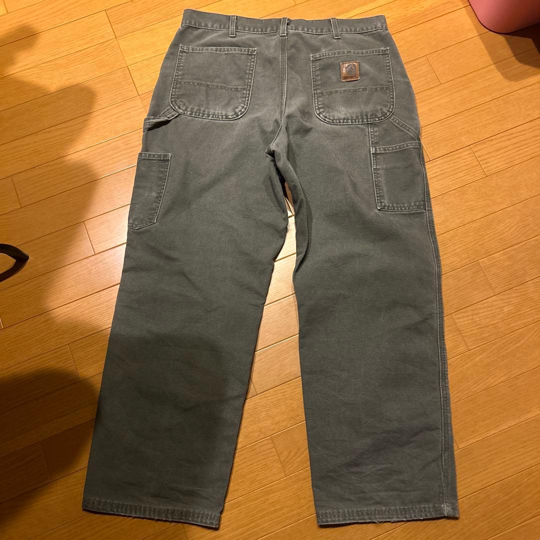 グレー カーゴスタイル ワークパンツ