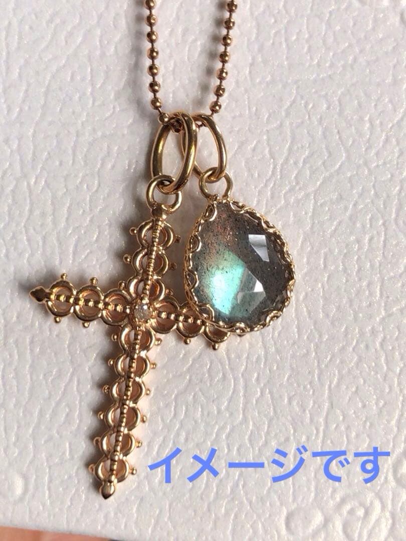 美品❤️アガット K10 ラブラドライト チャーム　◇幻想的な青い石です◇