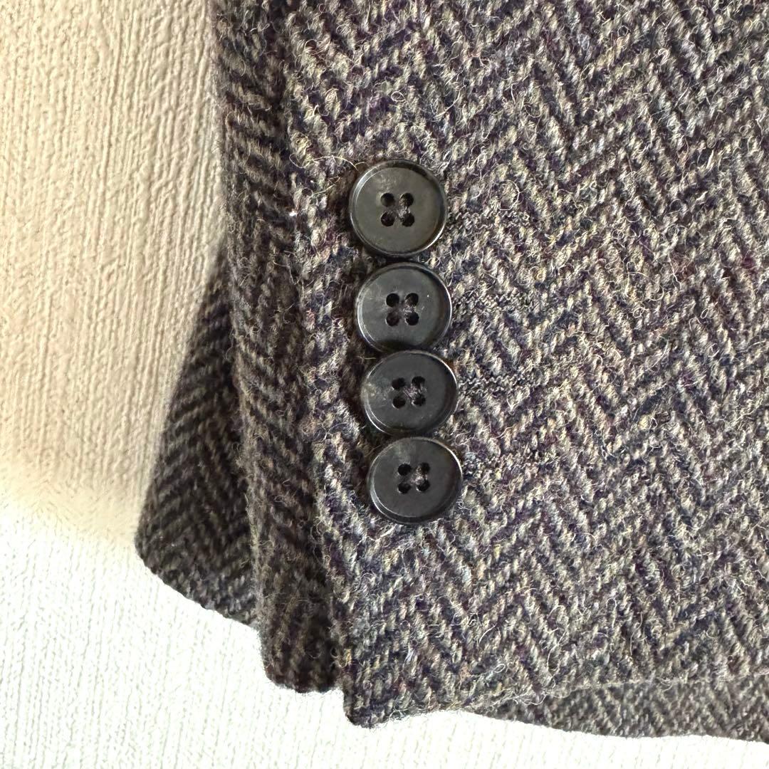 ハリスツイード　ヘリンボーンテーラードジャケット　日本製　Lサイズ