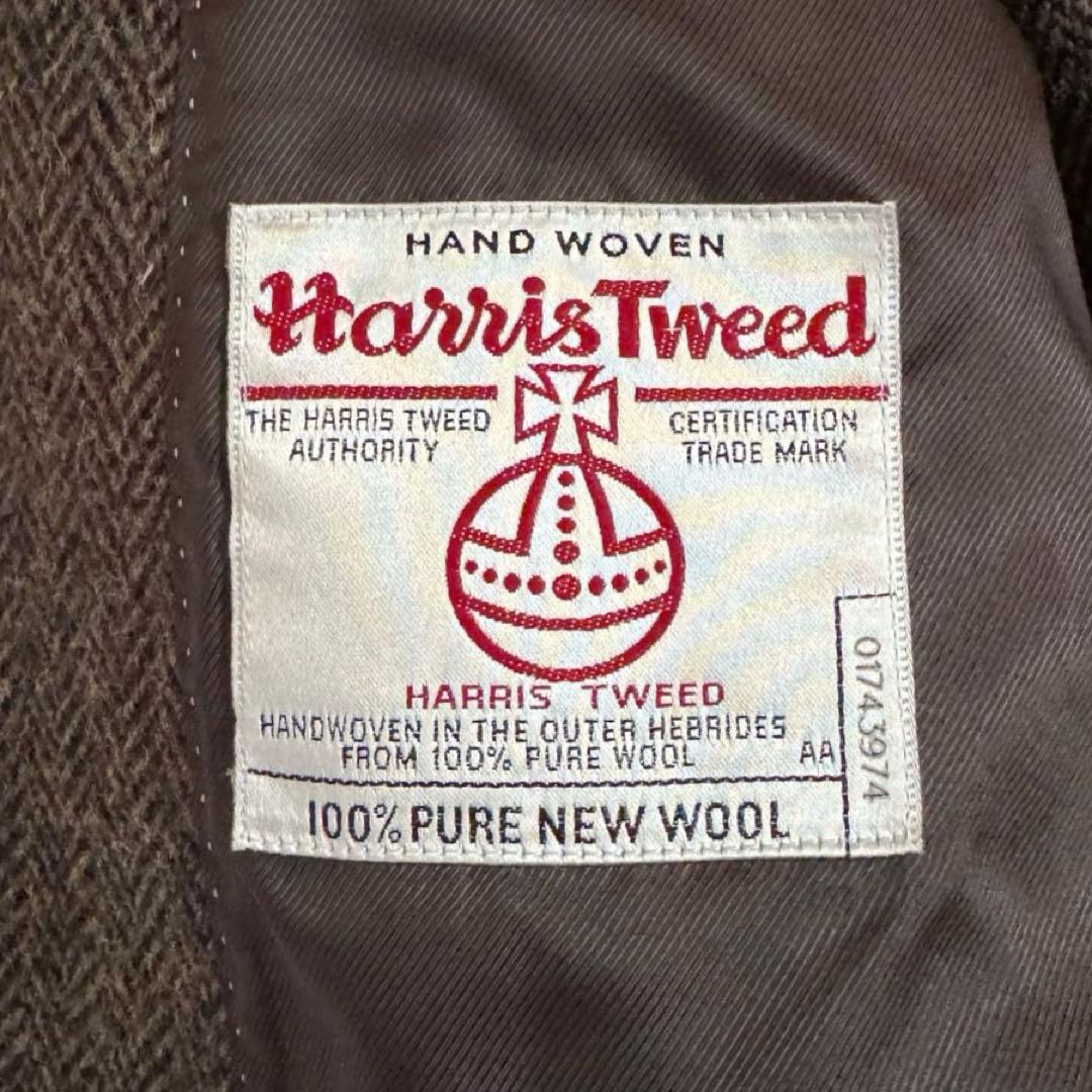 ハリスツイード　ヘリンボーンテーラードジャケット　日本製　Lサイズ