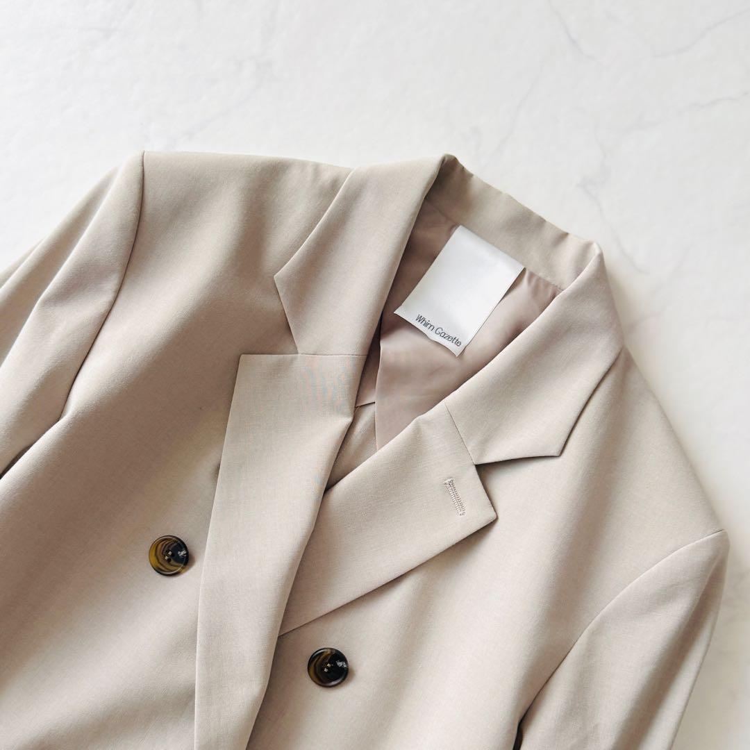 ウィム ガゼット 美品✨ダブルストレッチジャケット ベージュ