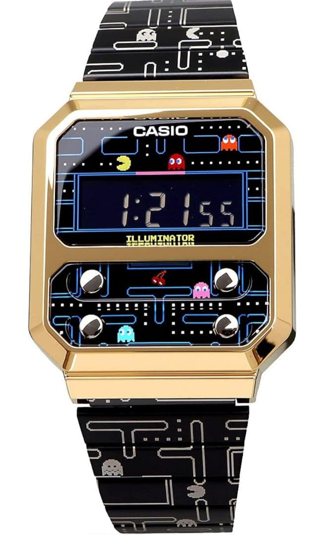 新品 カシオ デジタル 腕時計 復刻デザイン パックマンコラボレーションモデル