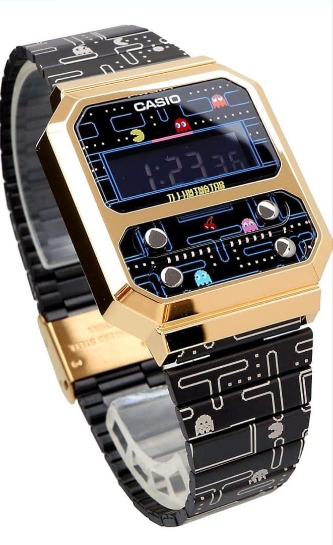 新品 カシオ デジタル 腕時計 復刻デザイン パックマンコラボレーションモデル