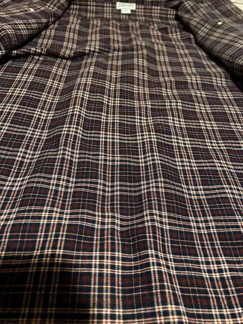 【希少】カーハート ダックシャツ ジャケット バーガンディ　4XL [特大]