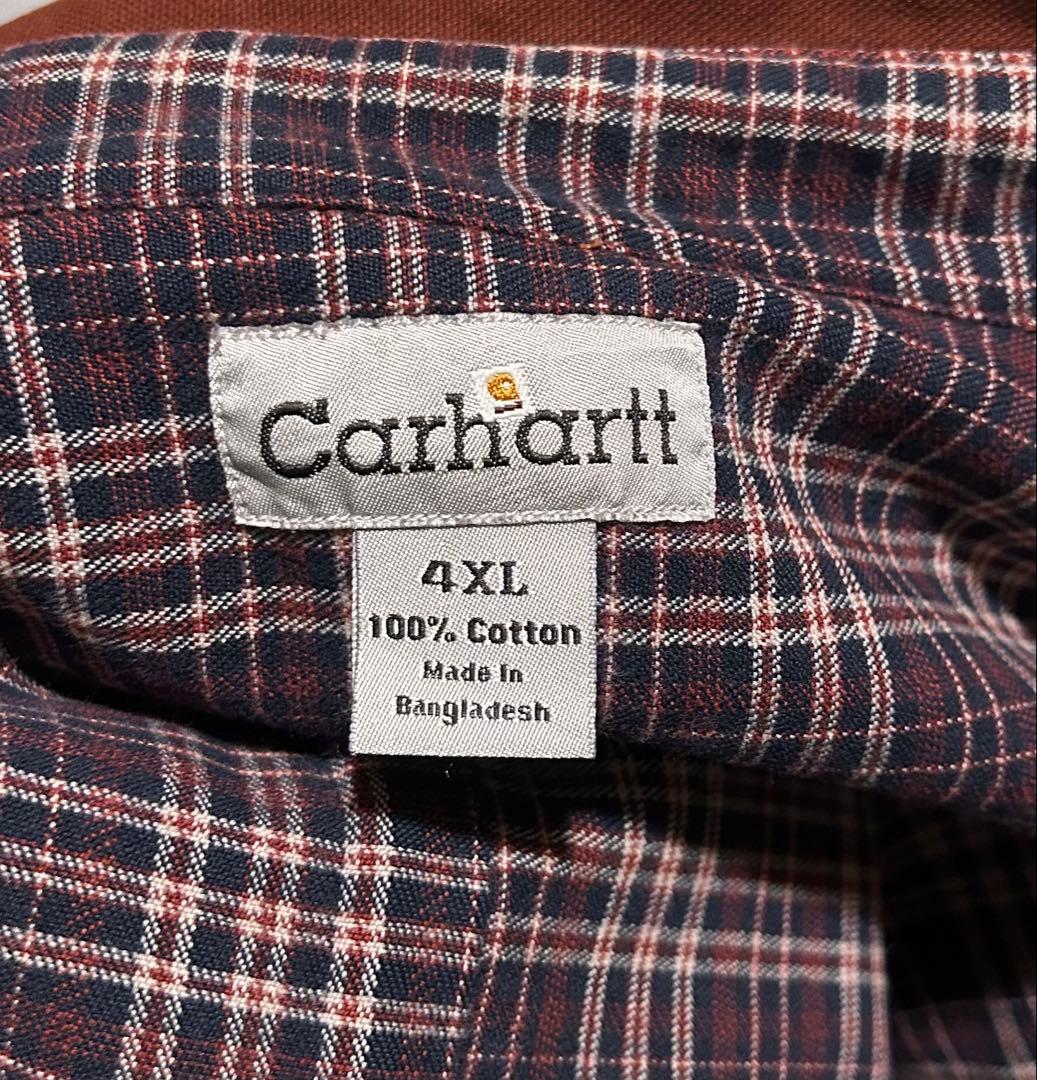 【希少】カーハート ダックシャツ ジャケット バーガンディ　4XL [特大]