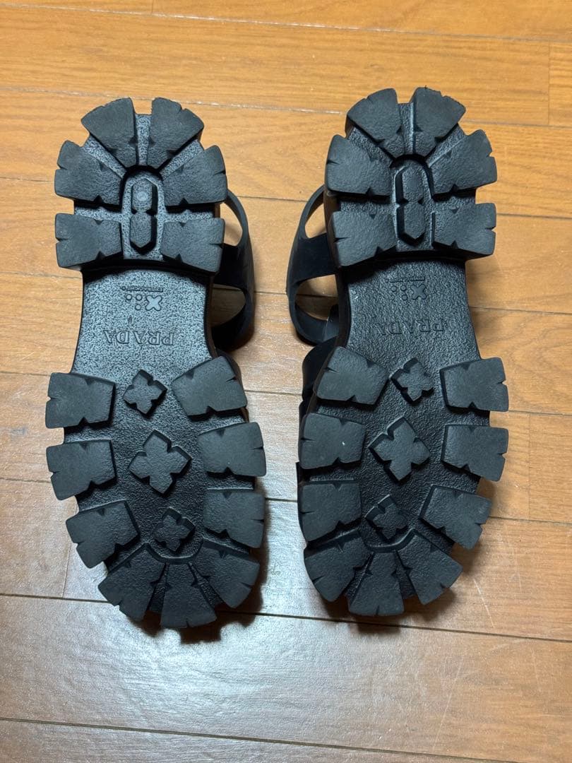 PRADA ブラック サンダル モノリス 厚底 UK8.5