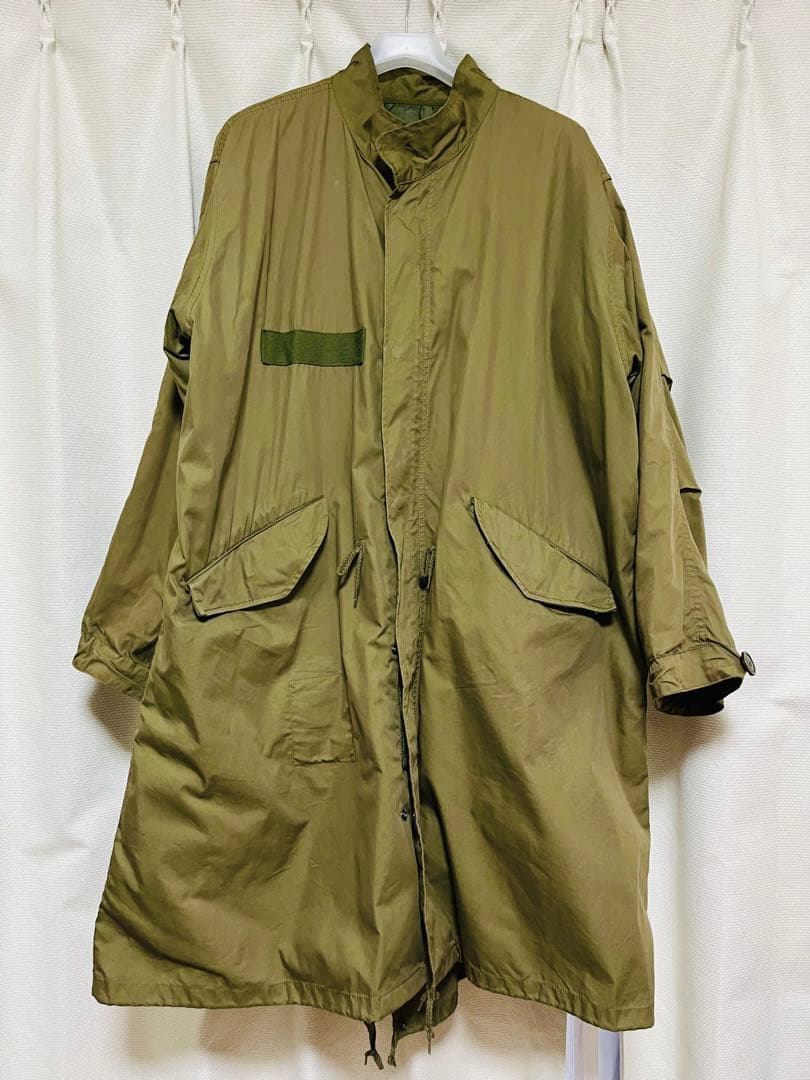 美品！ミニタリーロングコート フード&裏地付き ユニセックス　モッズコート