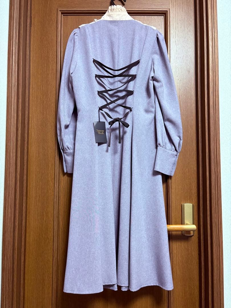 タグ付き　未使用品　スタンドカラープレーンワンピース　イノセントワールド