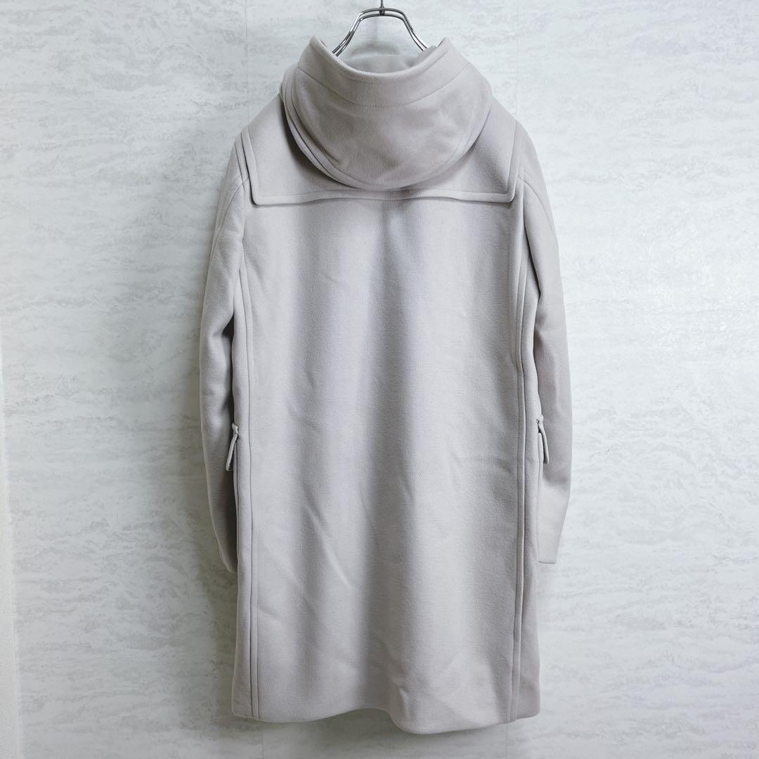 『エストネーション』ダッフルコート カシミヤ混 グレージュ ダブルジップアップ