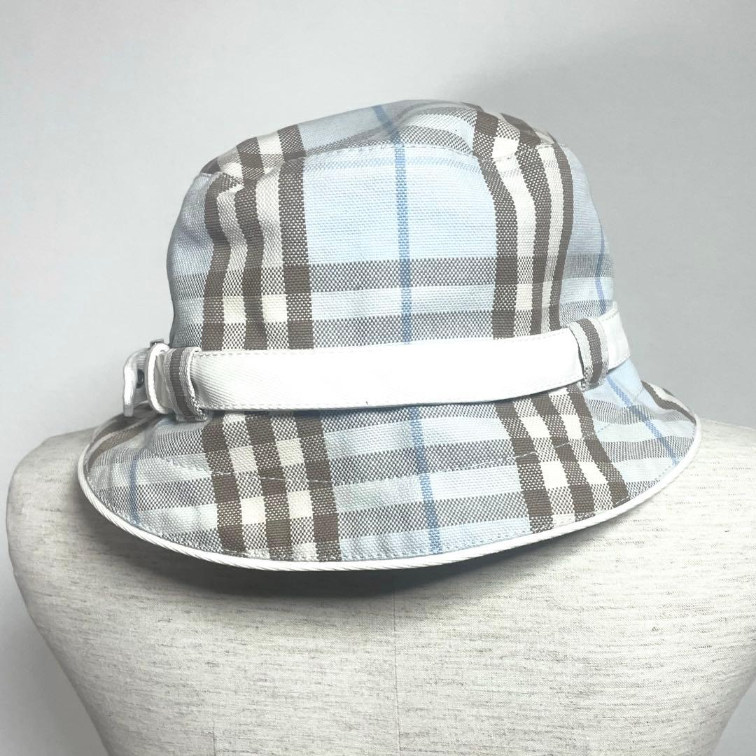 美品　バーバリー　ロンドン　チェック柄バケットハット　 Lサイズ
