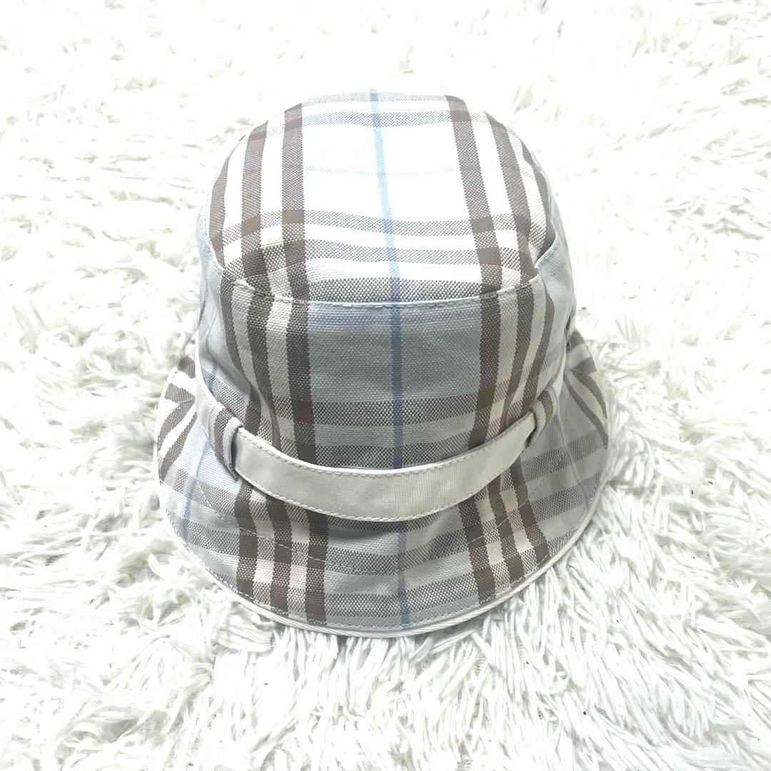 美品　バーバリー　ロンドン　チェック柄バケットハット　 Lサイズ