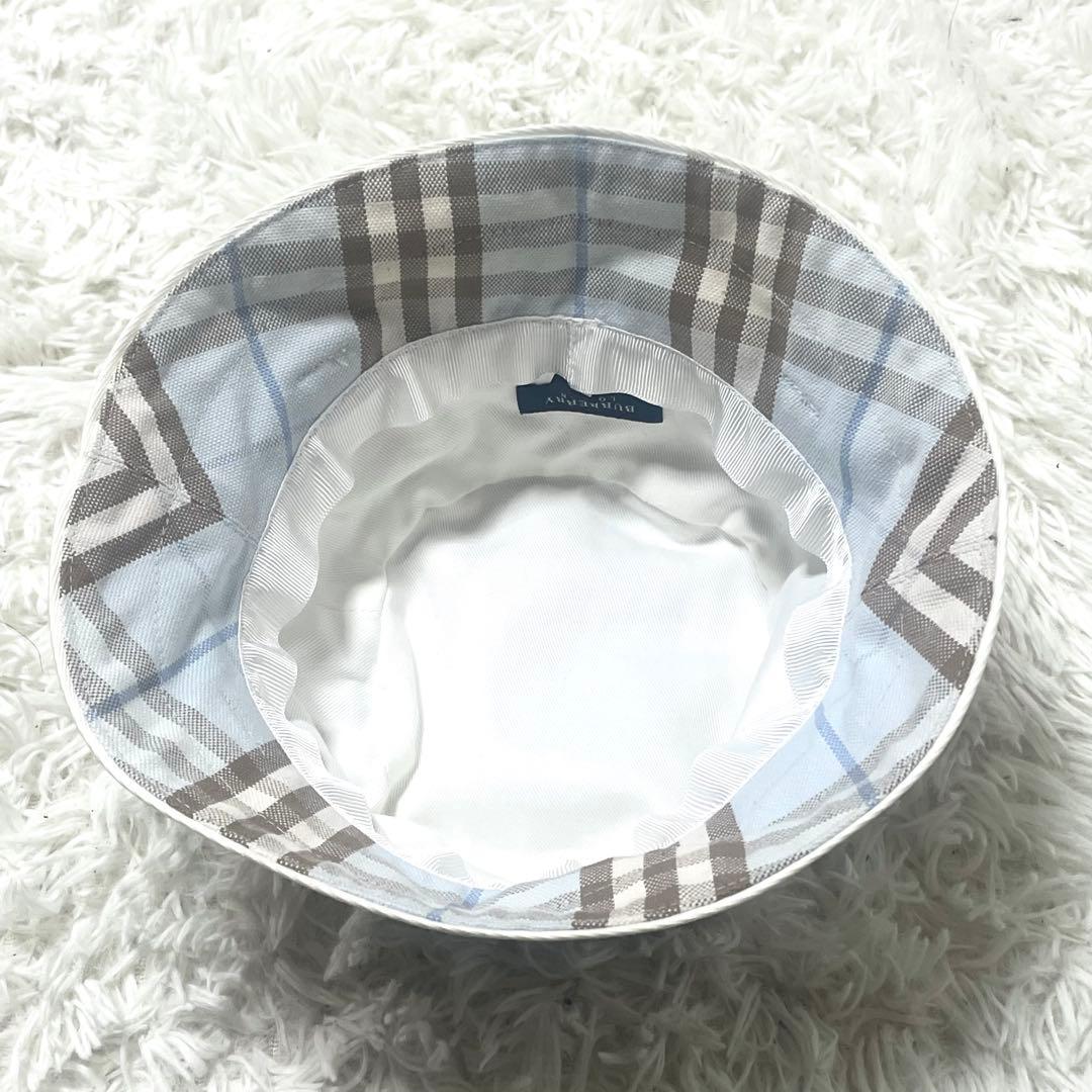 美品　バーバリー　ロンドン　チェック柄バケットハット　 Lサイズ
