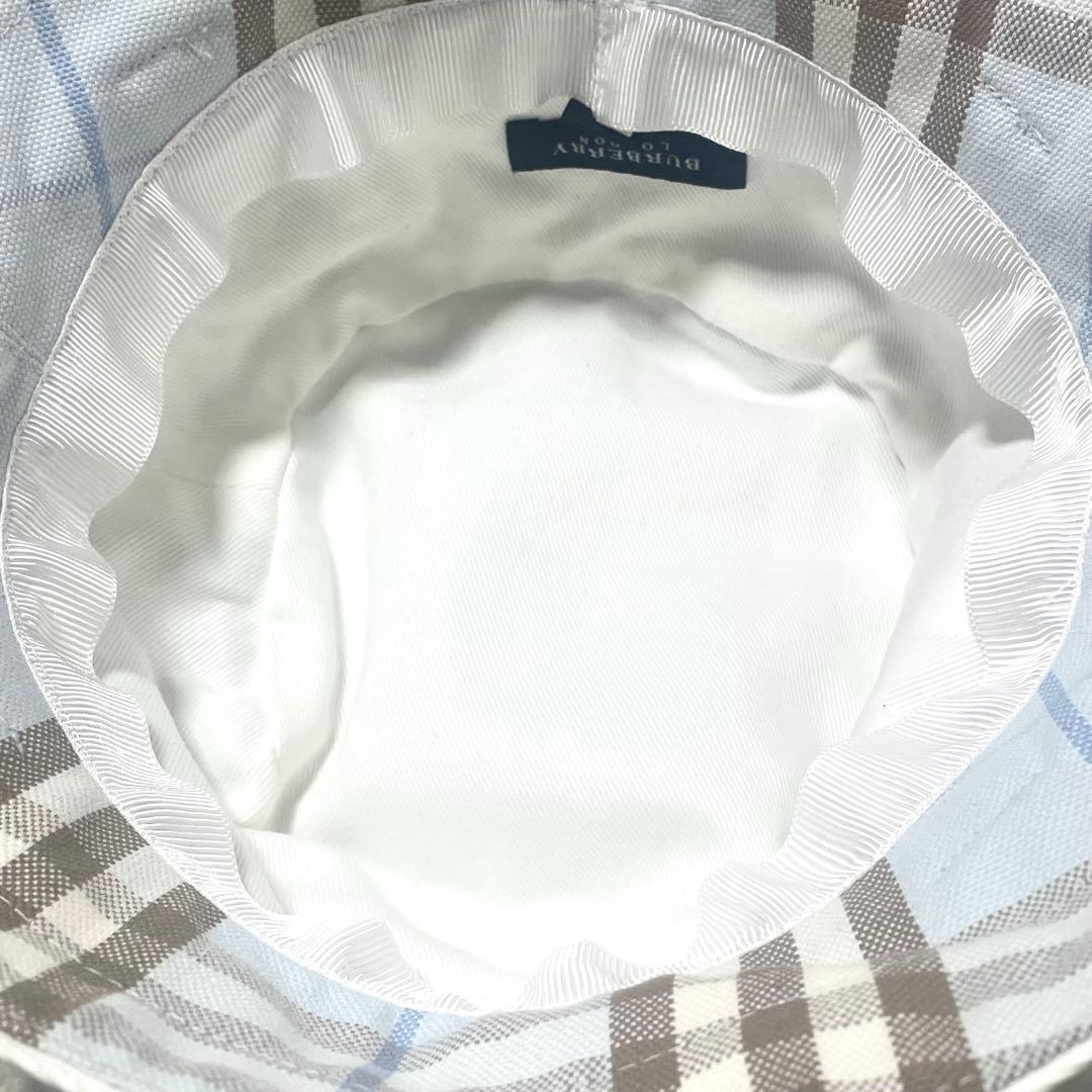 美品　バーバリー　ロンドン　チェック柄バケットハット　 Lサイズ