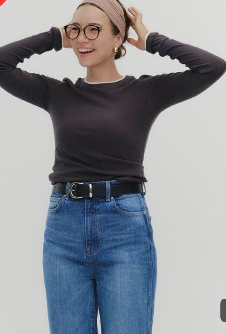 yori しっとりレイヤードロンTee チャコールグレー　38