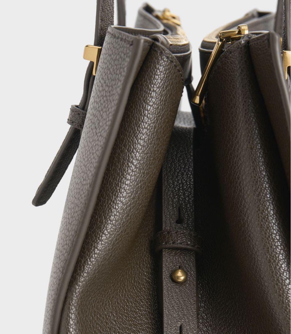 値下げ 極美品CHARLES&KEITE クラシックダブルハンドル トートバッグ