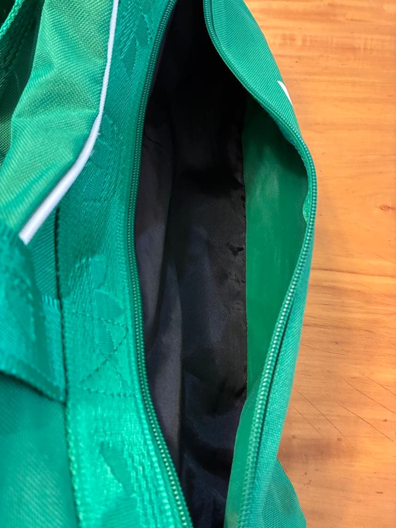 90s adidas ボストンバッグ 緑 ショルダー付き トレフォイル 2way