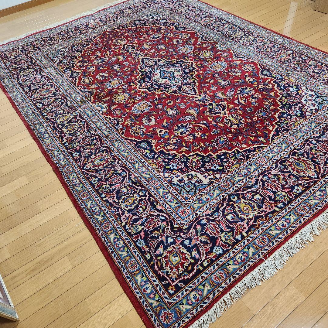 カシャーン　ペルシャ絨毯 手織り・オールウール羊毛100% 282×211cm