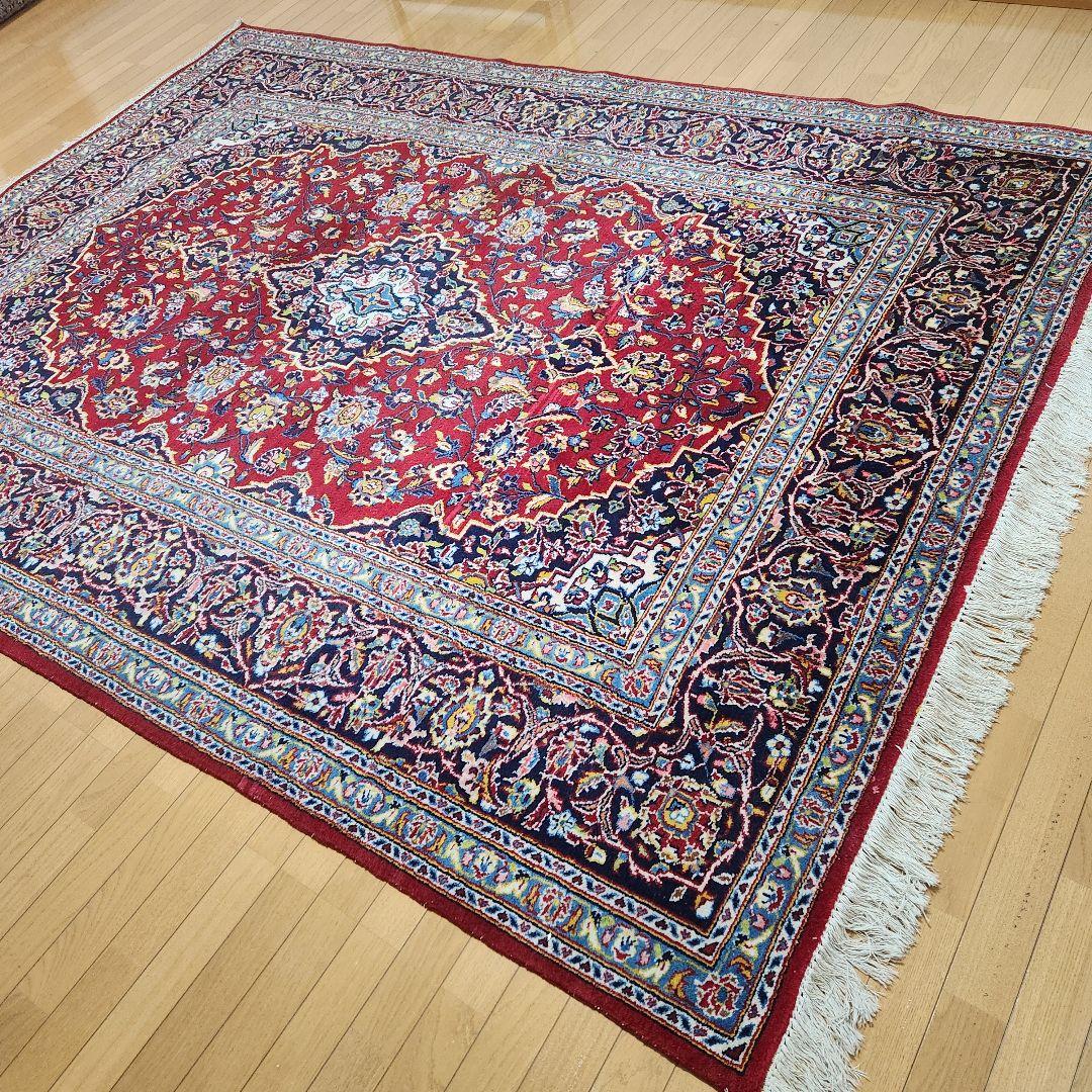 カシャーン　ペルシャ絨毯 手織り・オールウール羊毛100% 282×211cm