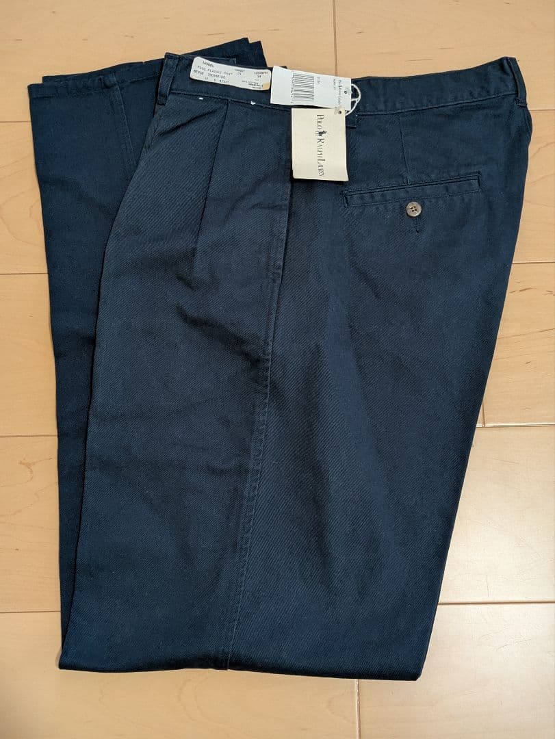 デッドストック　90s ポロ　ラルフローレン　クラシック　ツータック　チノ