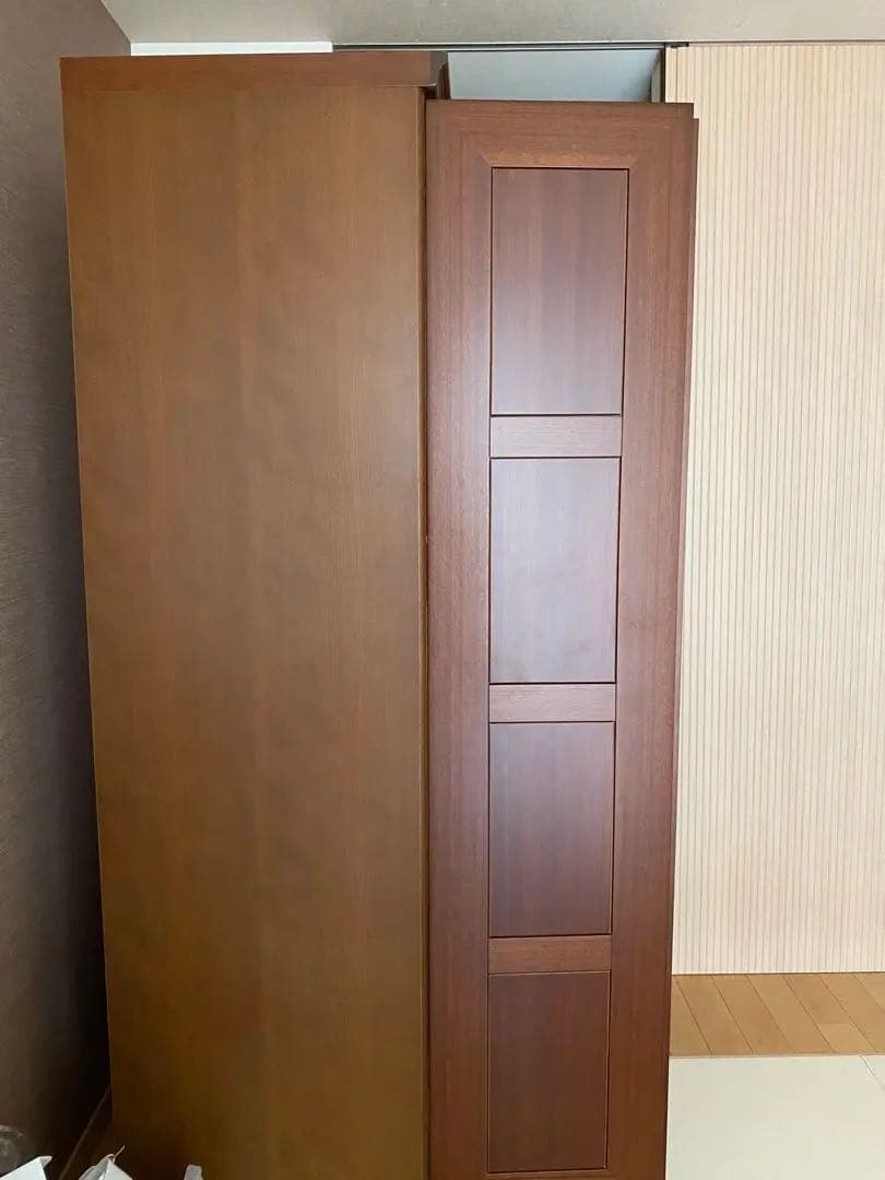 府中婚礼家具　洋服ダンス　クローゼット　桐製両開き　桐製家具　タンス　ブラウン