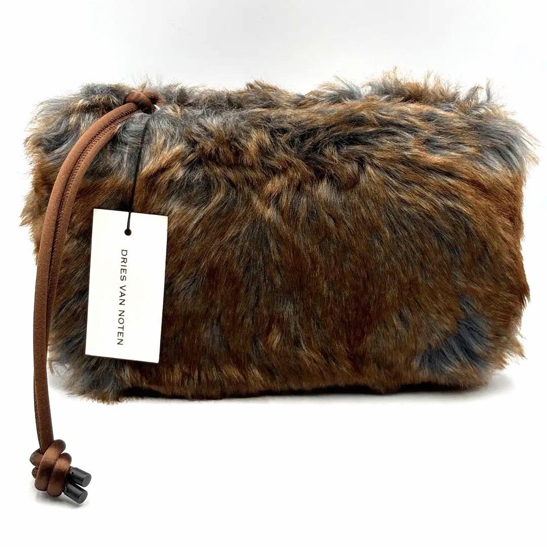 新品タグ付 ドリスヴァンノッテン ファー バッグ 巾着 ポーチ