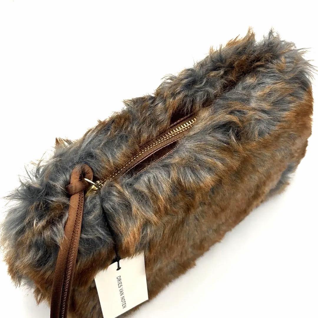 新品タグ付 ドリスヴァンノッテン ファー バッグ 巾着 ポーチ