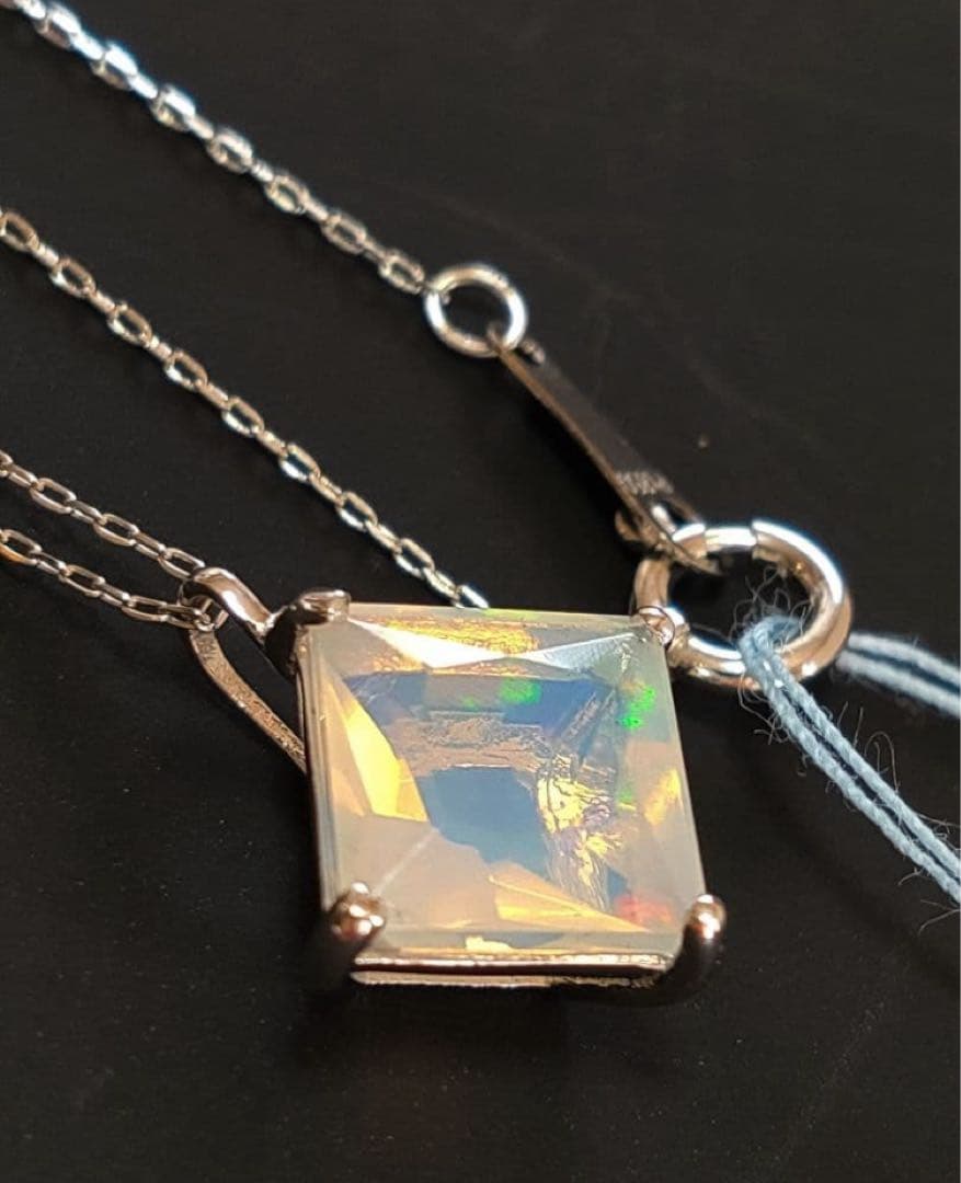 pt950 天然オパール ペンダント pt850 ネックレス