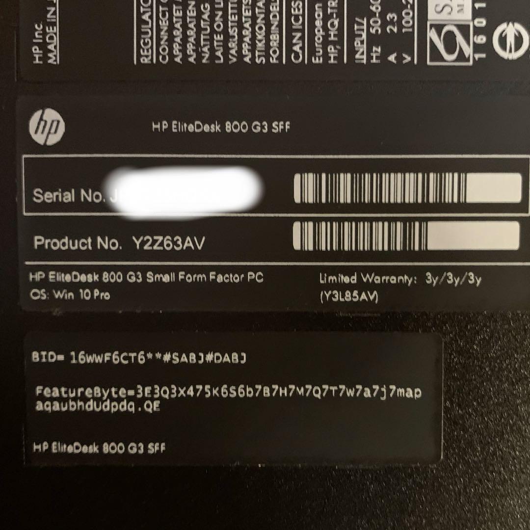 ミニPC HP EliteDesk corei7 16G HDD1T Office2021