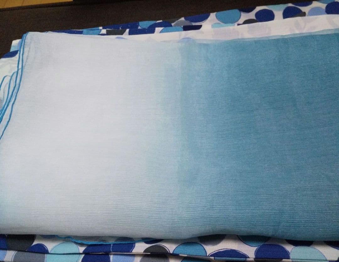 撫松庵ドット浴衣&レース半幅帯、兵児帯 ※美品