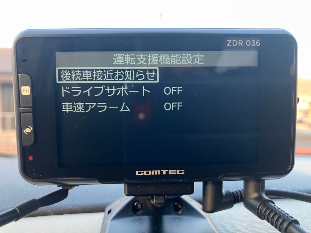 コムテック ZDR-036 前後2カメラ ドライブレコーダー 作動OK！