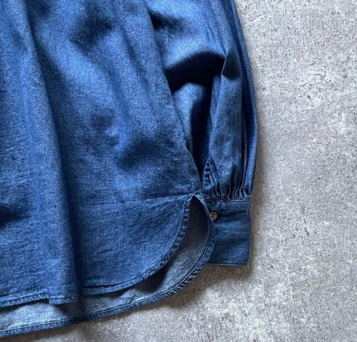 SHIPSデニムフリルシャツ 長袖