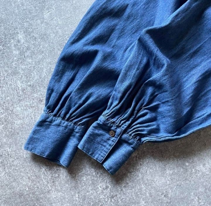 SHIPSデニムフリルシャツ 長袖