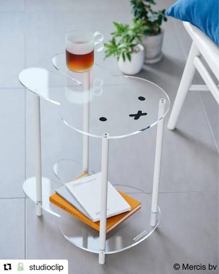 スタディオクリップ ミッフィー アクリルサイドテーブル