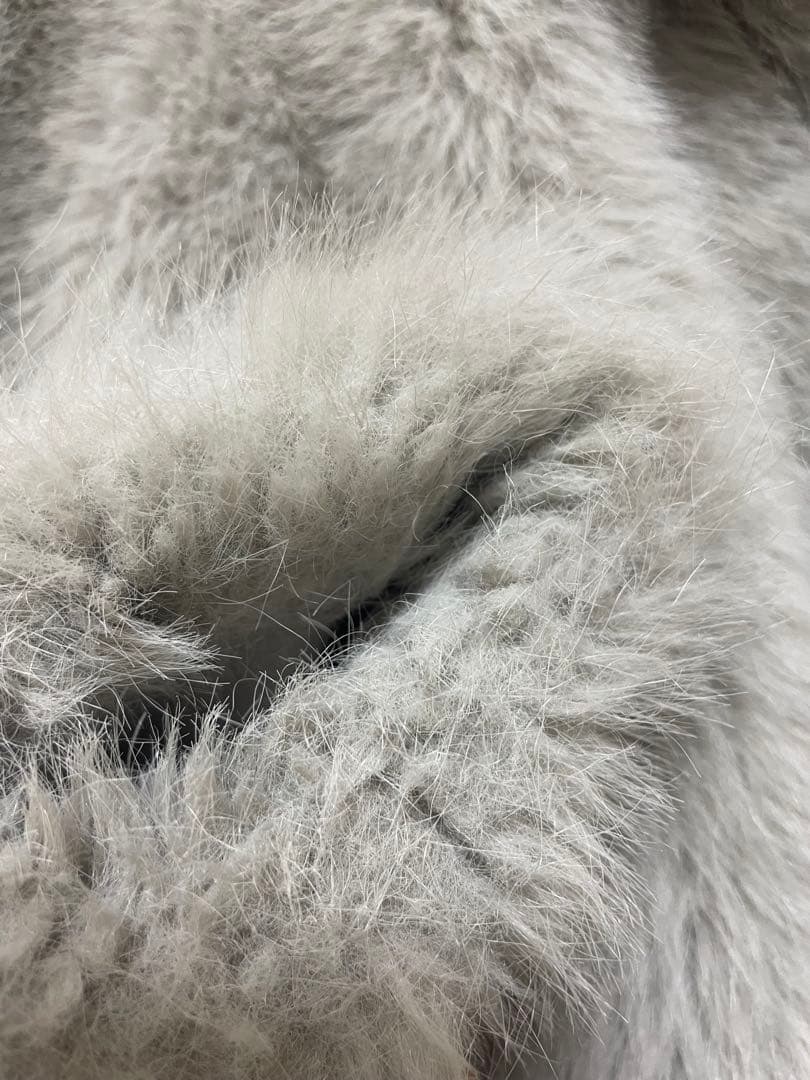 ZARA ザラ フェイクファーショートコート パールグレー M